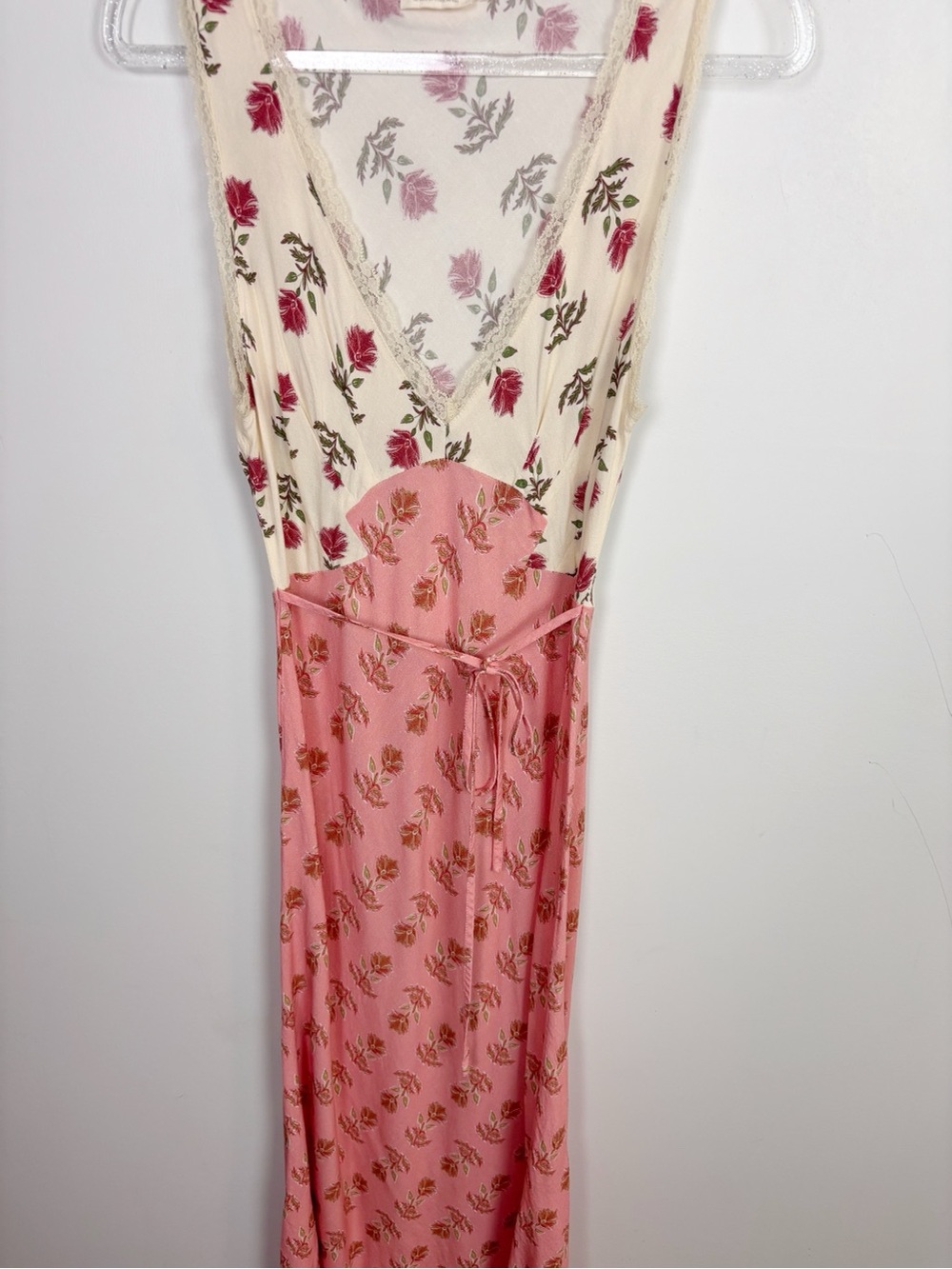 VRG GRL Novella Bias Cut Boheme Floral Lace Trim Dress Size 10 - Picture 5 of 11